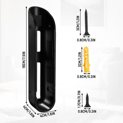 Wall-Mounted Bathroom Scale Holder Set - Black, 2 Pieces
