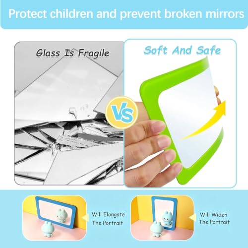Unbreakable Kids Mirror Set - Shatterproof Acrylic, 6 Pack, 6 x 4 Inches
