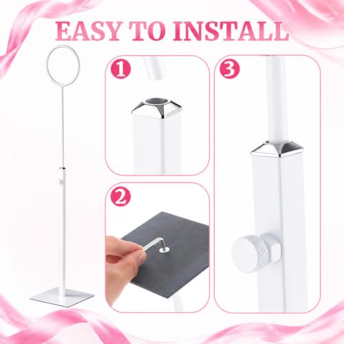 2 Pack Adjustable Table Banner Stand - White, Height 19-27 Inch