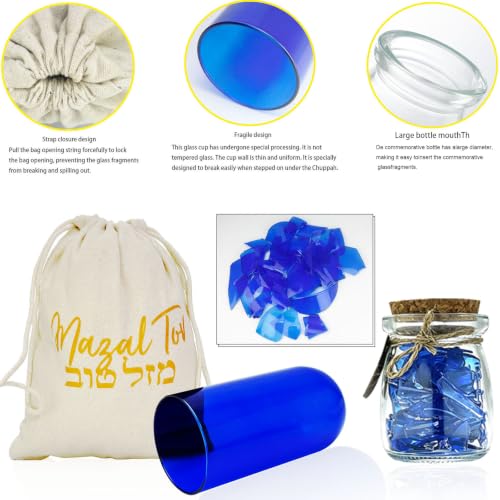 Light Beige Jewish Wedding Breaking Glass Set with Storage & Bag - 3 Pieces