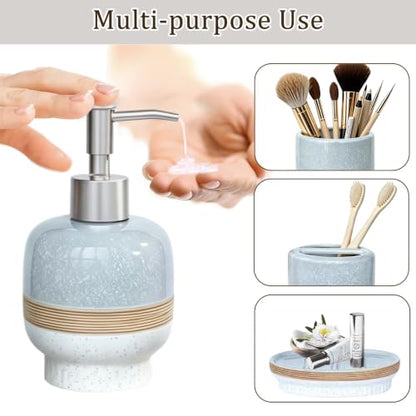 White Ceramic Bathroom Accessories Set, 4 Pieces - Modern & Elegant