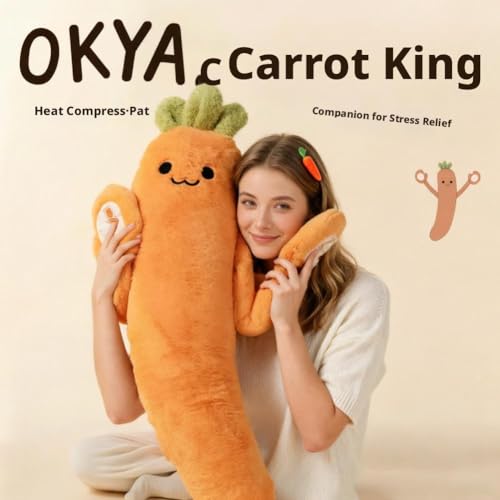 Carrot Plush Hugging Pillow for Sleep & Stress Relief - Medium