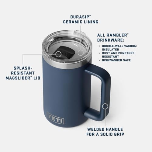 YETI 24 oz Ceramic Lined Stackable Mug - Tropical Pink, Insulated Travel Coffee Cup