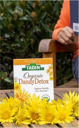 Tadin Herb and Tea Organic Dandy Detox Tea Blend, Caffeine Free Box, 20 Count(Pack of 6)