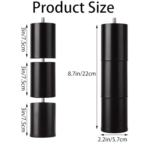 4 Pack Bed Support Legs - Adjustable Three-Section ABS Furniture Feet 8.7 Inch