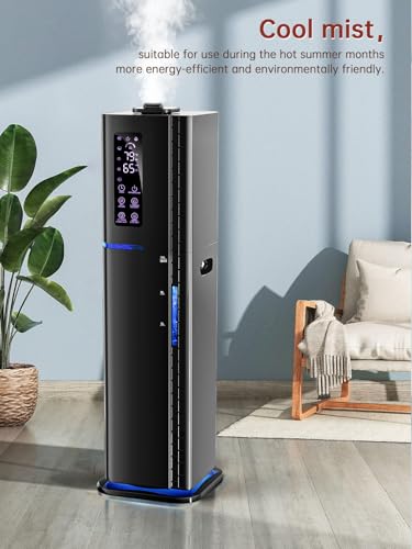 Let'me Black Large Room Humidifier 2.64Gal with Warm & Cool Mist, 3 Modes, 24H Timer