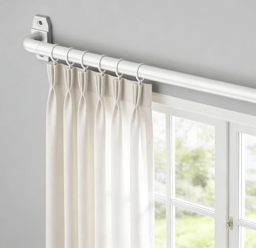 2Pack Adjustable White Curtain Rods for French Doors & Small Windows - 28-48in