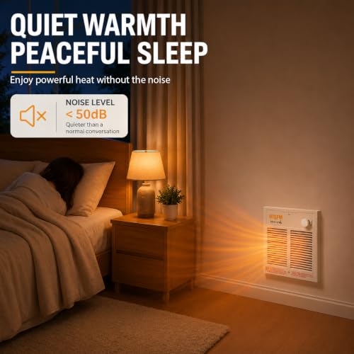 Wall Mount Electric Space Heater 1500W with Thermostat Fast Heating 120V