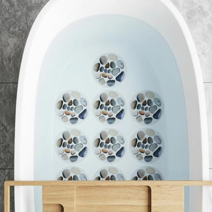 10pcs Anti Slip Shower Stickers with Scraper for Bathroom Safety