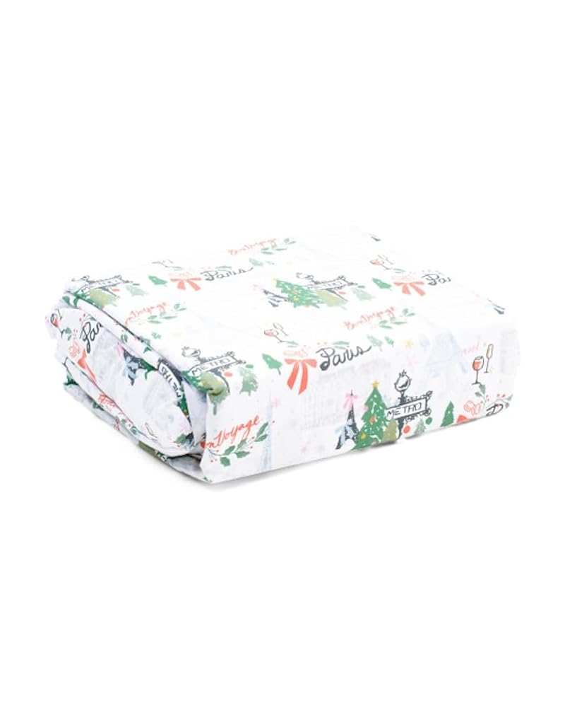 Jingles & Joy Christmas in Paris Twin Sheet Set – Festive Winter Bedding Ensemble