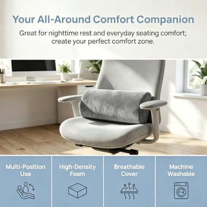 Gray 2 Pack Half Moon Pillow for Legs Back Support - 20.5 x 8 x 4.5 Inches