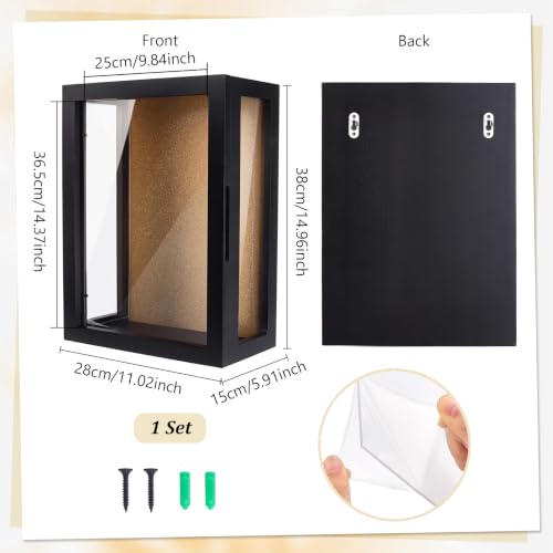Deep Shadow Box Frame 11x15x5.9 Inch Wall Mount Display Case for Keepsakes