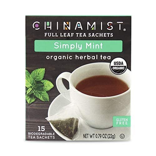 China Mist - Simply Mint Herbal Full Leaf Tea Sachet, 15 Count Box - Biodegradable and Individually Wrapped (1 Pack)