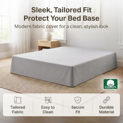 Queen Size Fitted Bed Sheet 80x59 Inches Light Gray Elasticized Cover