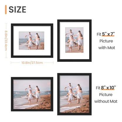 upsimples 16x20 Picture Frame Set of 5, Display Pictures 11x14 with Mat or 16 x 20 Without, Wall Gallery Poster Frames, Natural