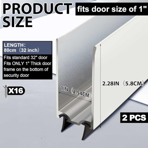 Storm Door Bottom Sweep Replacement 32 Inch White Weatherstripping Seal - Pushglossy