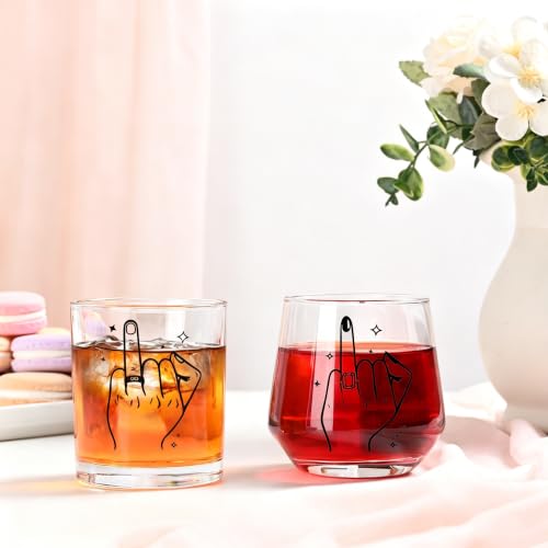Ring Finger Wine Glasses Set for Couples - Wedding & Engagement Gift