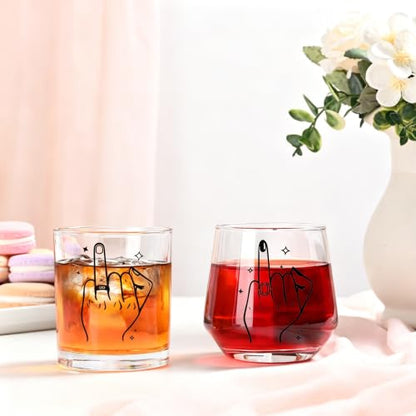 Ring Finger Wine Glasses Set for Couples - Wedding & Engagement Gift