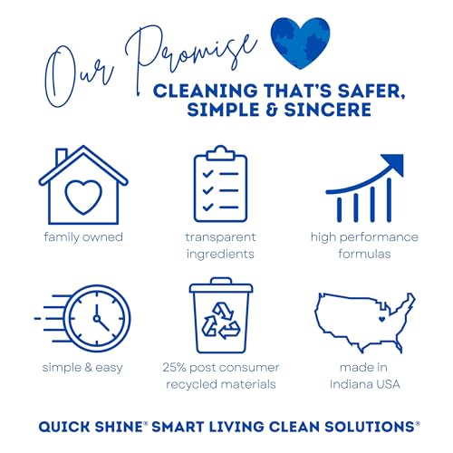 Quick Shine Hardwood Floor Cleaner 27oz, 2Pk| Use in Spray & Vac Mops| Removes Dirt & Scuff Marks| Ready-to-Use, Streak Free, No Rinse| Safer Choice Cleaner| Perfect for Gentle and Effective Cleaning