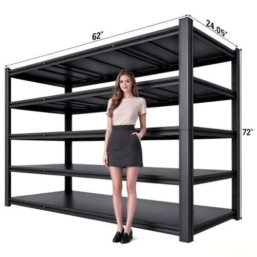Heavy Duty Metal Garage Shelving Unit 5-Tier Adjustable Storage Rack - 5000 lbs Capacity
