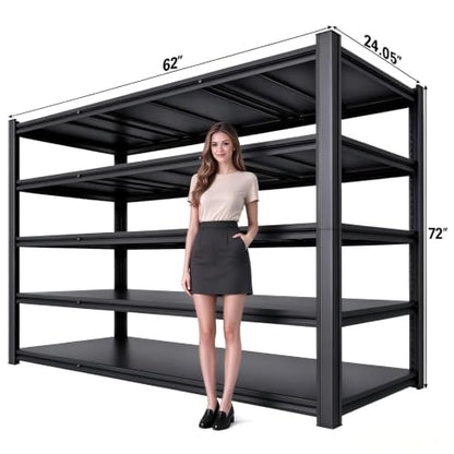 Heavy Duty Metal Garage Shelving Unit 5-Tier Adjustable Storage Rack - 5000 lbs Capacity