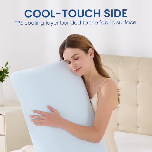 White Memory Foam Bed Pillow with Dual Cooling Surfaces & Contouring Support