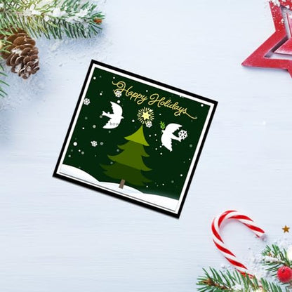 Christmas Tree Leaves Clear Stamp Set with Angel & Joy Words - Trees Angel Variation