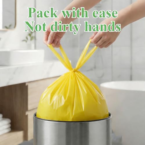4 Gallon Small Biodegradable Bathroom Trash Bags with Handles - Colorful 100 Pack