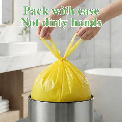 4 Gallon Small Biodegradable Bathroom Trash Bags with Handles - Colorful 100 Pack