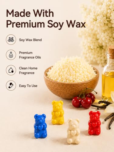 Fall Wax Melts with Strong Scents - Mixed Fragrance Set, Bear Shapes