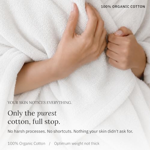 Organic Cotton Bathroom Towel Set of 6 - Soft Blue, GOTS Certified