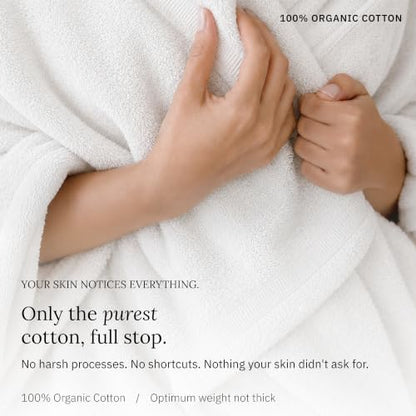 Organic Cotton Bathroom Towel Set of 6 - Soft Blue, GOTS Certified