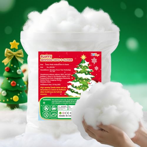 Fake Snow for Christmas Decorations 17.64oz - Fluffy Artificial Snow