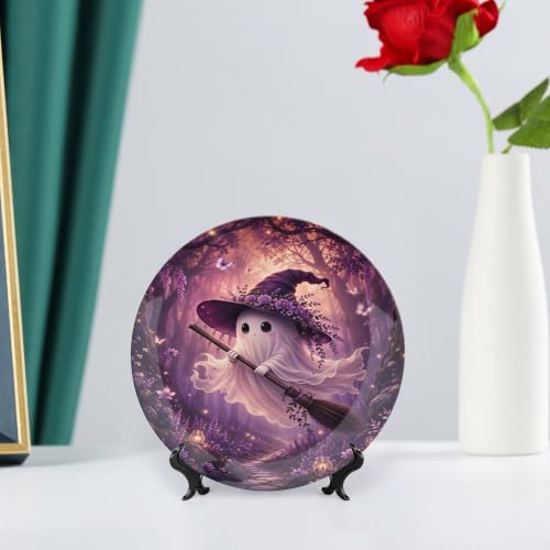Enchanted Forest Ghost Halloween Bone China Decorative Plate 6 Inch - Style-3