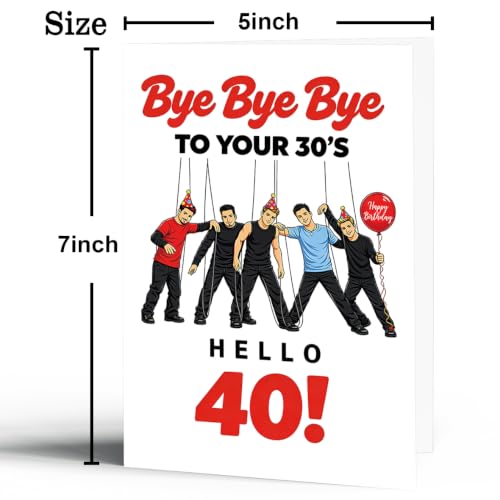 fancu 40th Birthday Card for Men Women ZC-040 Funny Milestone Greeting Card