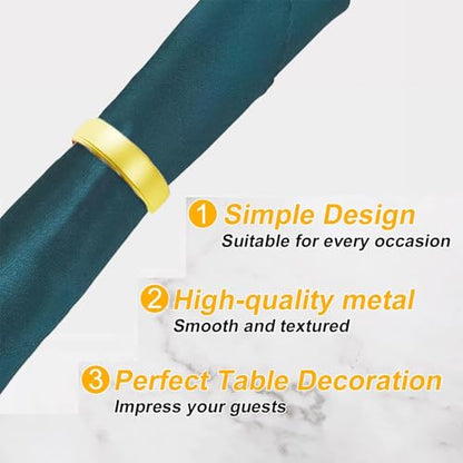 Gold 8 Pcs Metal Napkin Rings Semicircle Dining Table Accessories