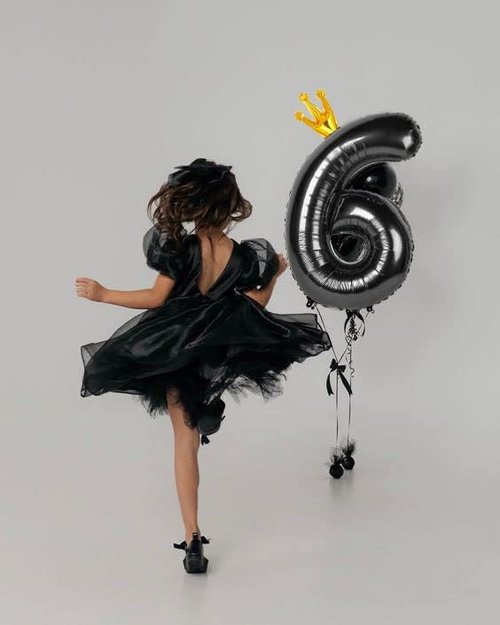Black 40-Inch Number 6 Balloon - Perfect for Wednesday Birthday Party Decorations | Black Party Supplies