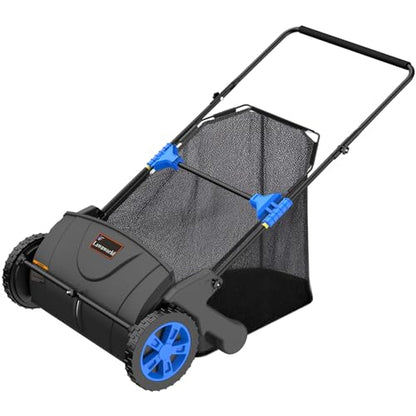 21 Inch Manual Lawn Sweeper for Leaves & Grass Clippings - Yard Cleanup Tool