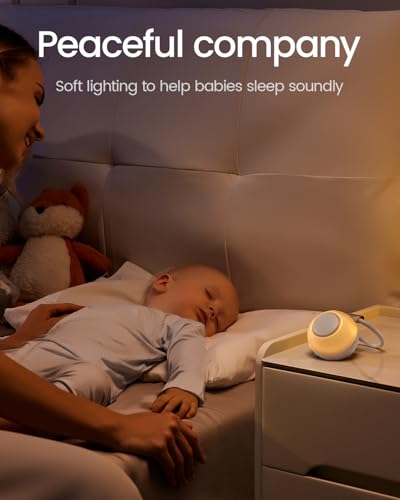 CHICWAY Portable Sound Machine with AI Cry Detection and White Noise - Putty Gray