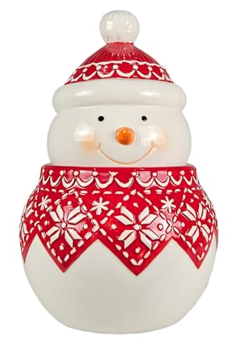 Frosty Snowman Cookie Jar - Holiday Decor for Kitchen Storage & Gifts - Festive Snowman