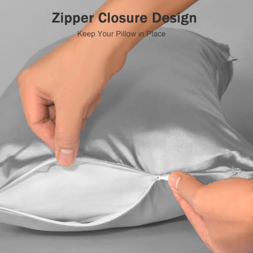7x11 Inch Satin Pillowcase Set - Soft, Hidden Zipper, 2-Pack
