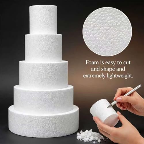 5 Tier Foam Dummy Cake Set for Cake Decorating, Display & Practice