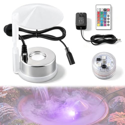 Halloween Ultrasonic Mist Maker Kit with RGB LED Light - Adjustable Splash Guard