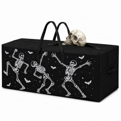 12ft Skeleton Storage Bag - Black 65x30x30 Inches Halloween Skeleton Organizer