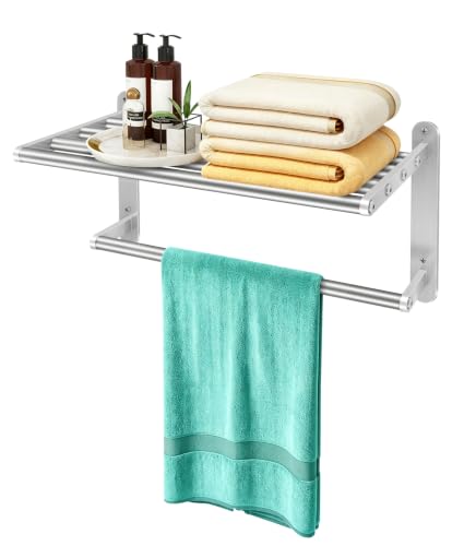 16 Inch Double Towel Rack Wall Mount Stainless Steel Bathroom Storage