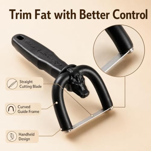 Handheld Fat Trimmer for Beef and Pork - 1PCS Meat Slicer with Stainless Steel Blade