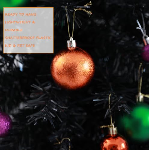 Halloween Mini Ornament Set - 1.57 Inch Purple, Orange, Green, Black Decor