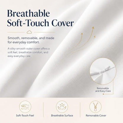 White Ergonomic Memory Foam Cervical Neck Support Pillow - Adjustable Dual-Height Cloud Pillow