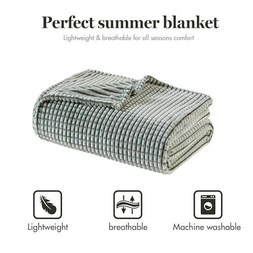 King Green Plush All-Season Microvelour Blanket - Cozy Safe & Soft