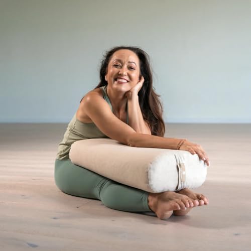 Yoga Bolster Pillow - Natural Linen Support Cushion for Restorative Yoga & Meditation